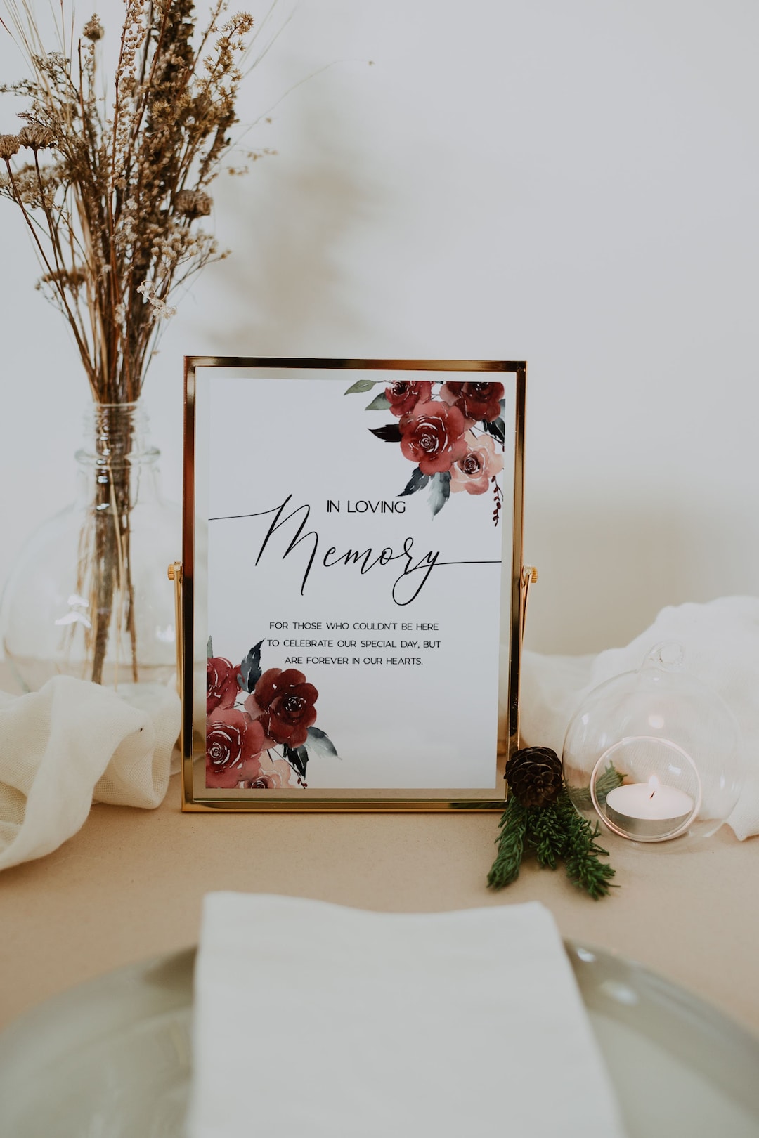 In Loving Memory Sign Wedding Printable Autumn DIY Wedding in Memoriam ...