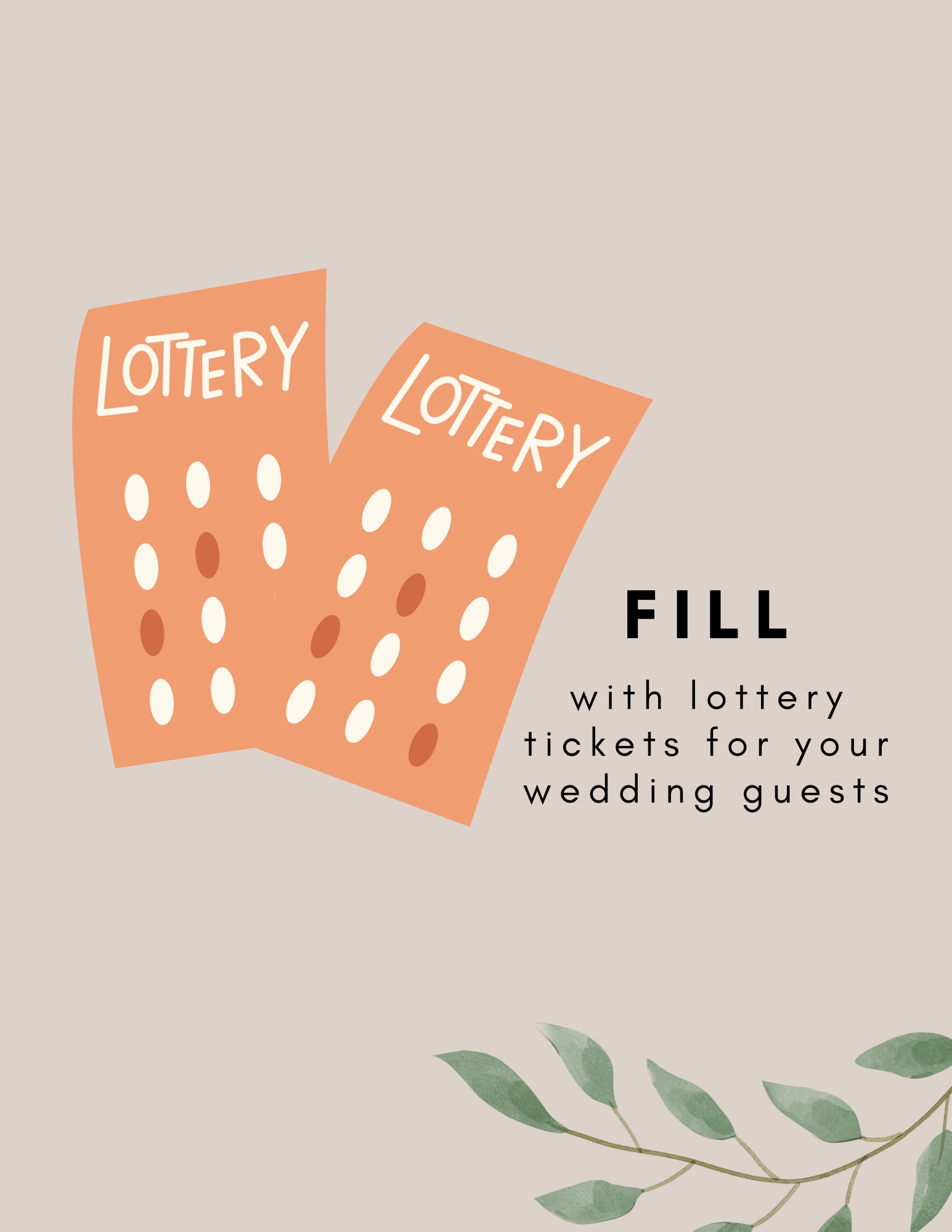 We Hope Youre Lucky Wedding Guest Favors Lottery Printable DIY Wedding
