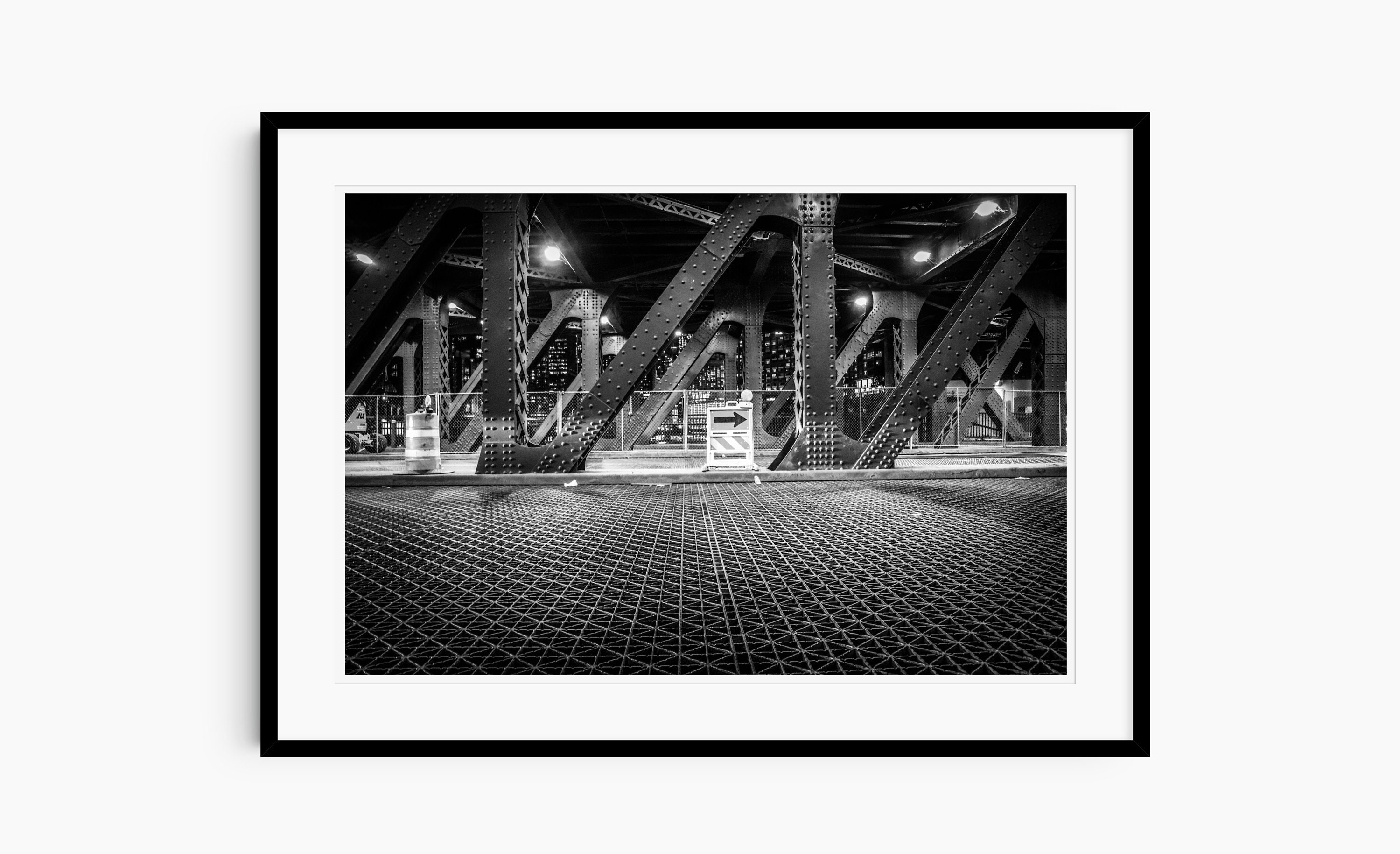 Chicago Bridge Black and White Photography | Photo Print |truss Bridge ...