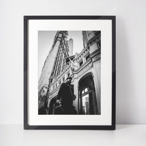 Chicago Black and White Photography | Chicago Wall Art |  Gift | Chicago Wrigley Building | Chicago Artwork | Photo Print, Wall Art
