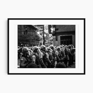 Chicago Police Photo | Christmas Gift | Photo Print | Chicago Protest Photo | Black and White Wall Art | Fine Art Photography | Police Art