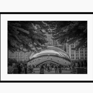 Cloud Gate Chicago Photography | Fall Gift |Chicago Wall Art | The Bean | Photo Print | Chicago Gift | Black and White Wall Art, Decor