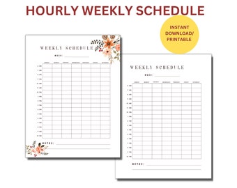 Simple Weekly Schedule, Productivity Planner, Weekly To Do List, Weekly Agenda, Sunday Monday Starts, Weekly Planner PDF, Weekly Checklist