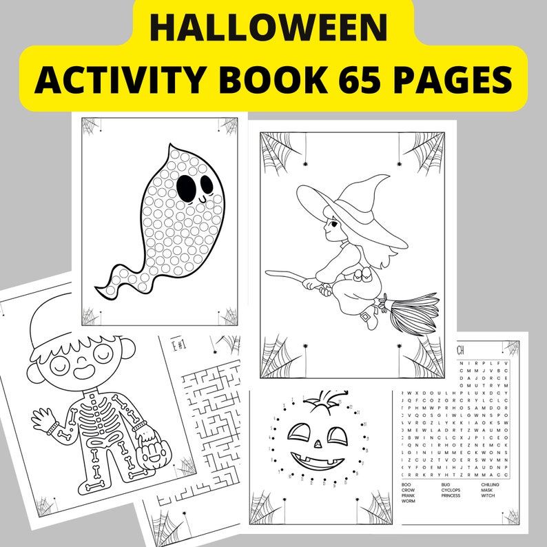 Halloween Coloring Pages for Kids Digital Download Halloween - Etsy