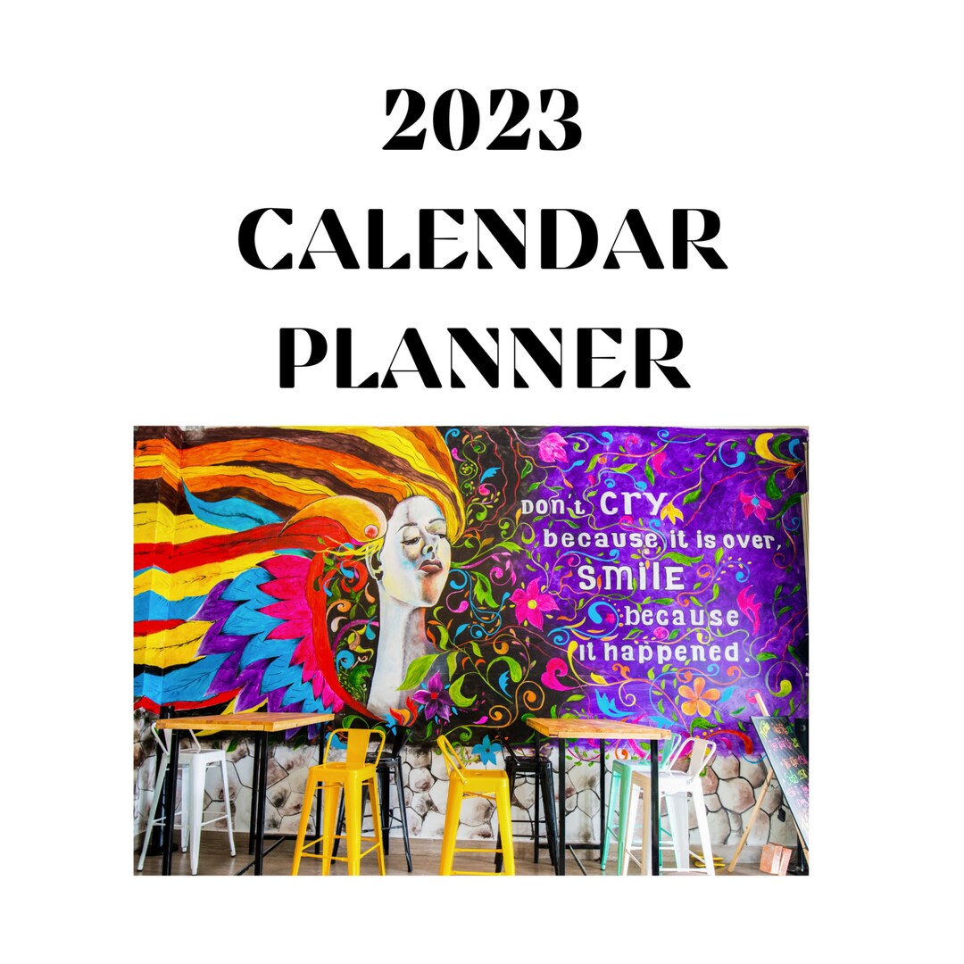 2023 Calendar Planner Printable Printable Monthly Calendar Etsy