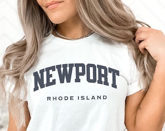 Newport Rhode Island T-Shirt, T-Shirt for Women, Newport RI Shirt, Preppy T-Shirt for Women, Classic Newport Tee, Newport Vacation tShirt