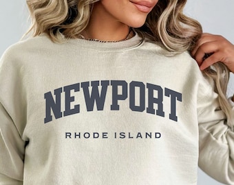 Newport Rhode Island Preppy Sweatshirt, College Sweatshirt for Women, Classic Newport RI Crewneck Sweatshirt, Vintage Newport RI Sweatshirt