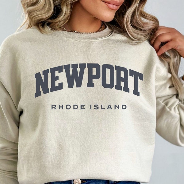 Newport Rhode Island Preppy Sweatshirt, College Sweatshirt for Women, Classic Newport RI Crewneck Sweatshirt, Vintage Newport RI Sweatshirt