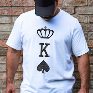 King of Spades Shirt, Poker Shirt Geschenk für ihn, klassisches Spielkarten Tee, König Shirt, Vintage Poker Liebhaber T-Shirt, klassisches Ehemann Geschenk