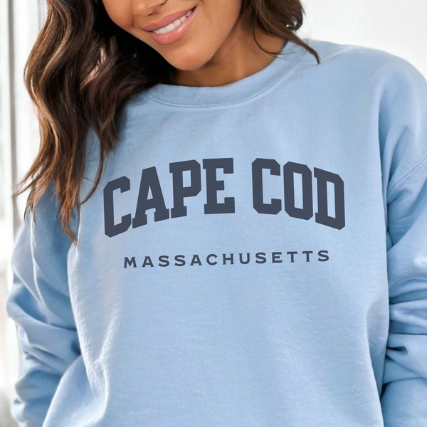 Cape Cod Massachusetts Preppy Sweatshirt, Cape Cod Sweatshirt Gift, Cape Cod MA Crewneck, Vintage College Cape Cod Sweatshirt,Cape Cod Gifts