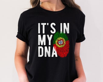 Portugal Tee, DNA Heritage Shirt, Portuguese Flag Thumbprint, Ancestry Tee,Cultural Pride Gift, Ethnic Fashion,Portuguese-American, Heritage