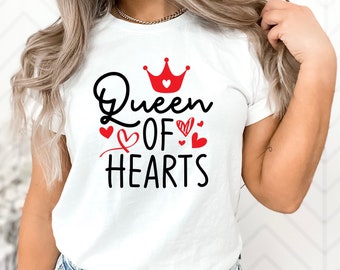Queen of Hearts Shirt, Regal Lady Royalty tShirt, Perfect for Queens & Trendsetter Women, Classic Card Game Lovers Tee, Stylish Unisex Tee