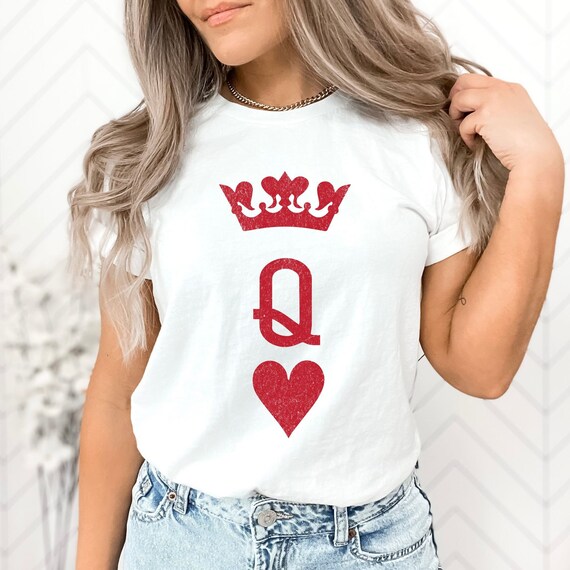 Queen of Hearts Shirt, Feminist Shirt Gift for Her, Classic Playing Cards Tee, Queen Shirt, Vintage Alice in Wonderland Shirt, Gift for Wife