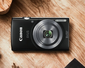 Canon IXUS 160 Black Digital Camera - Sleek 20MP Compact Camera with 8x Optical Zoom, Easy to Use, Perfect for Daily Photography