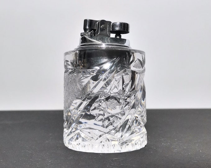 Antique Crystal Lighter High Quality Handmade Glass Table Etsy