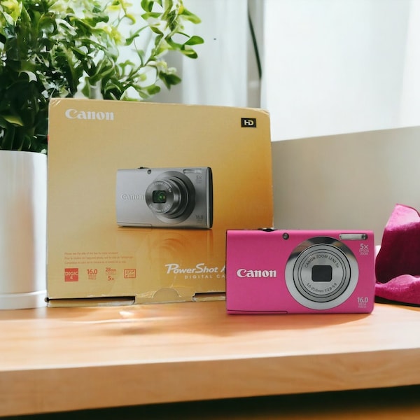 Seltene rosa Canon Powershot A2300 HD-Digitalkamera – 16 MP, 5-fach optischer Zoom, 720p HD-Video, kompakt und Y2K-Digital, ausgezeichneter Zustand