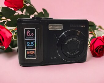 Rare Black Samsung D60 Digital Camera - 8.2MP, Easy-to-Use, Perfect for Capturing, Y2K Digital, Valentine's Day Gift, Excellent Condition
