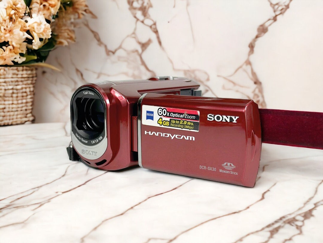 Rare Red Sony DCRSX30 Camcorder Perfect Gift for Videography Enthusiasts Valentine's Day