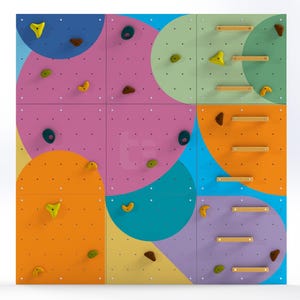 Abstract climbing wall for kids LEZUN [L], abstract climbing wall, wooden wall for kids - LEZUN Colorful, Gift for kids
