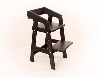 Chaise de culture CHÊNE et MDF, chaise Montessori Meubles Montessori Chaise enfant - RASTUSIK Classic [M] - Noir