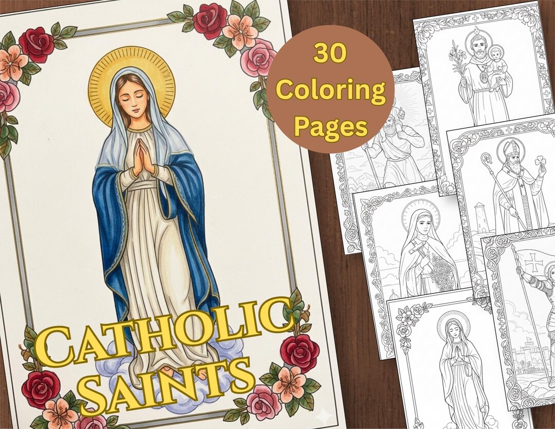 Catholic Saints Coloring Pages Bundle | Sunday School, Homeschool ...