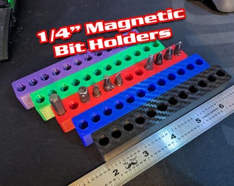 Magnetic 1/4" Hex Bit Holder (Pair) (12 Hole)
