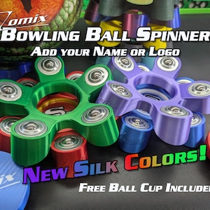 Bowling Ball Spinner/Cup Stand, Custom Name/Logo, Multiple Colors