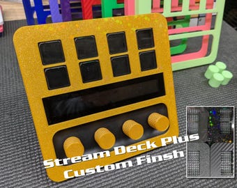 Stream Deck Plus Faceplate: Carbon Fiber, Holographic Stars, Broken Glass
