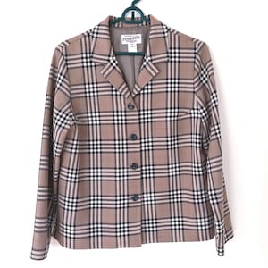 Blazer vintage Pendleton - Fantasia a quadri Nova Check stile Burberry - 100% lana vergine - Taglia 10 Petite da donna