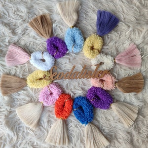 Puffy Macramé Keychain Favors For Guest, Bridal Shower Bulk Gift, Personalized Cloudy Baptism Favors, Bohemian Birthday Party, BabyShower