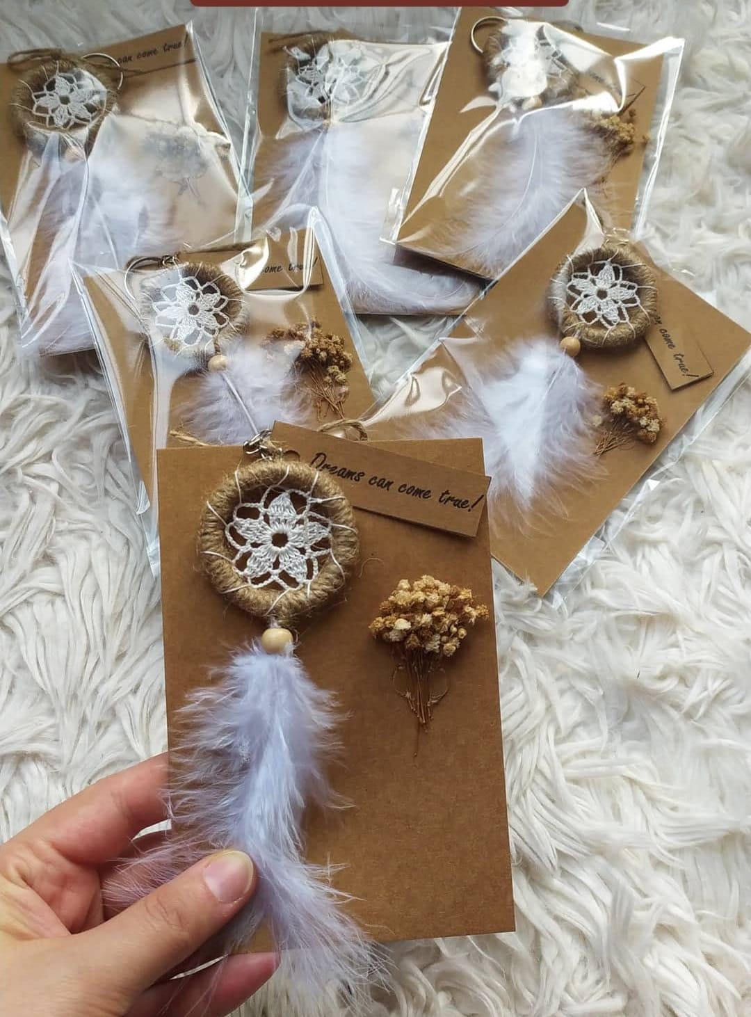 Mini Dreamcatcher Keychain Unique Favors for Guest, Boho Wedding Bridal