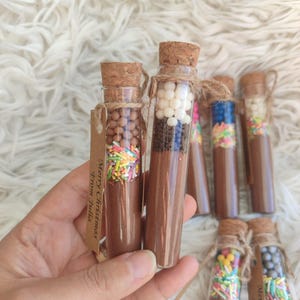 Hot Chocolate Favors for Guest, Hot Chocolate in Test Tube, Winter Wedding Favors, Engagement Favor,Hot Cocoa Christmas Bulk Gift