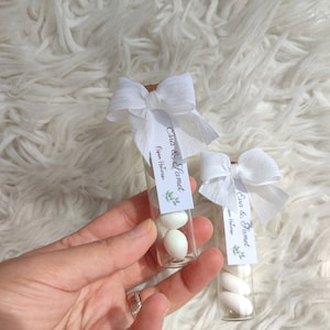 Wedding Favors Almond Candy Glass Jar With Ribbon Bow, Custom Engagement Tube Dragee Gift, Favors For Guest, Favors İn Bulk and Cheap image 5