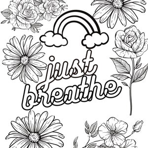 Adult Coloring Pages Mental Health Coloring Pages 5 - Etsy