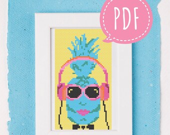 Pineapple Cross Stitch Pattern, Funny Summer Fruit Embroidery Design,  Needlepoint Chart, Easy Cross Stitch PDF Pattern, Instant Download,diy -  Etsy
