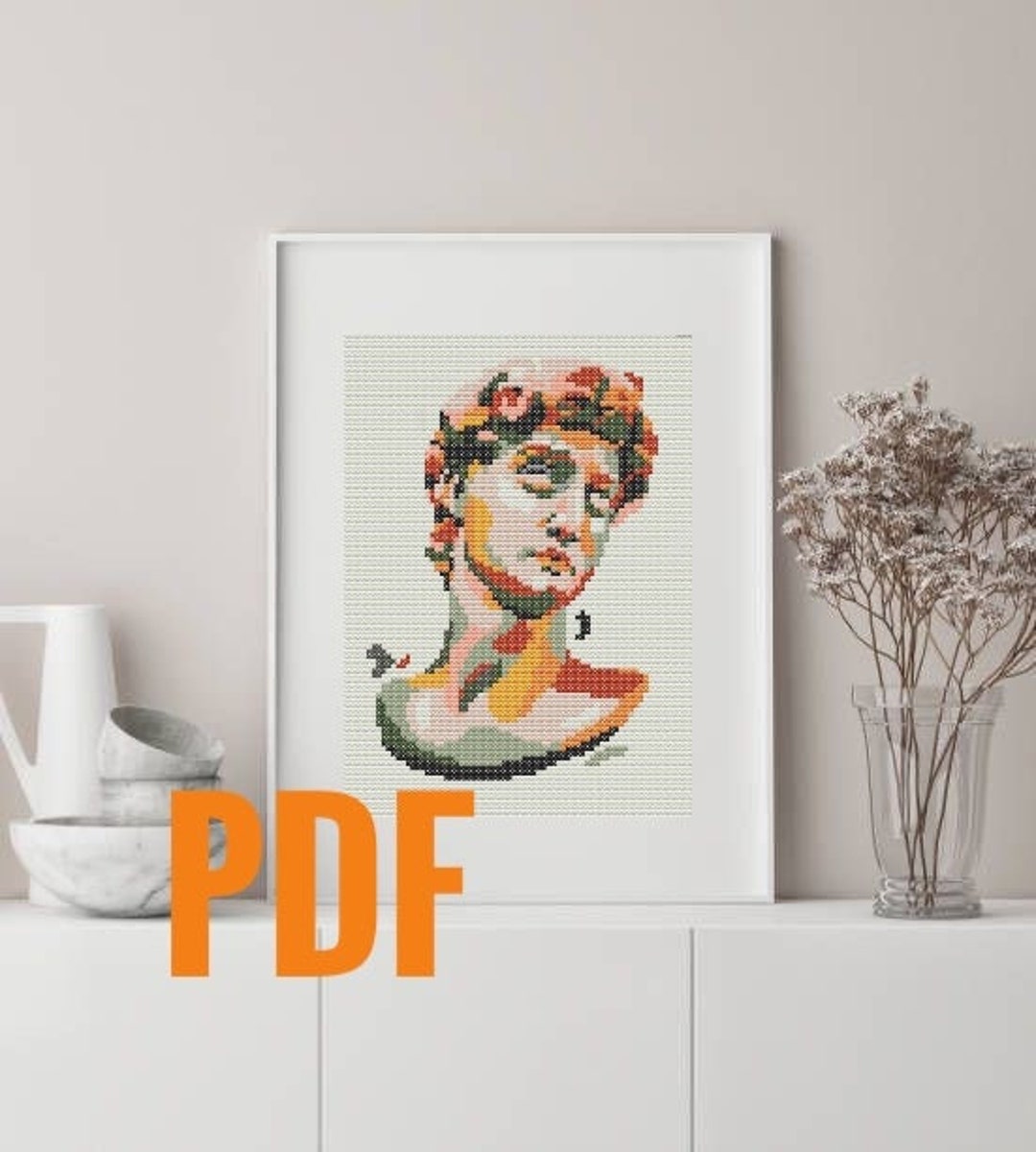 David Cross Stitch PDF Pattern Modern Art Cross Stitch Etsy