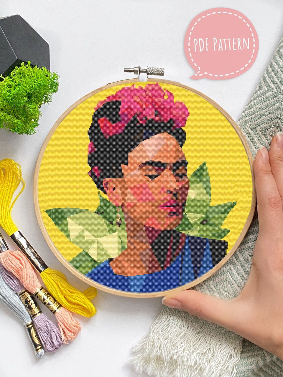 Frida Cross Stitch PDF Pattern Modern Easy Cross Stitch Art - Etsy