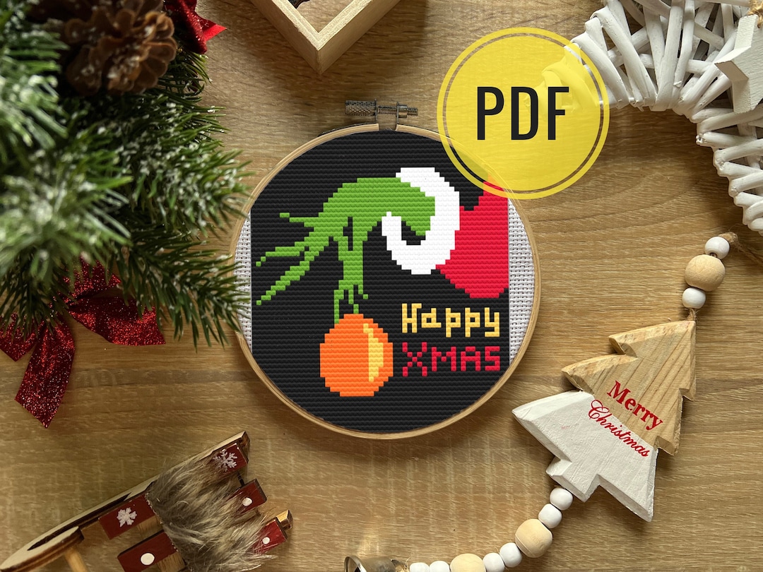 Christmas Cross Stitch PDF Pattern, Christmas Famous Character