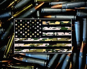 Multicam American Flag Sticker