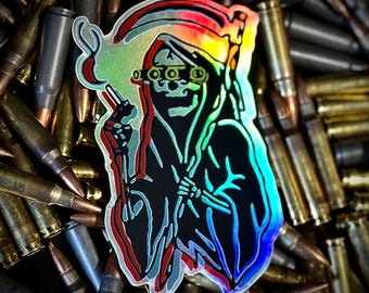 Blue/Red Holographic Forward Observations Group Reaper Sticker