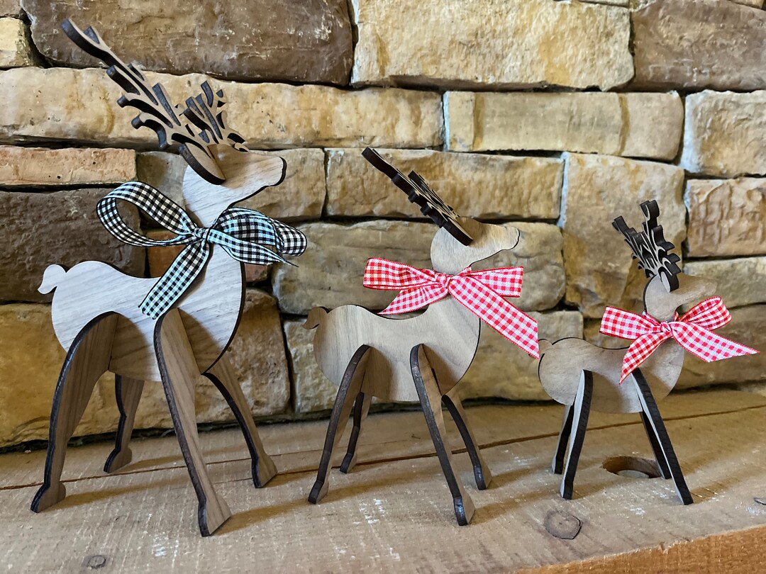 Reindeer Mantle Decor, Festive Reindeer, Christmas Tiered Tray Decor ...