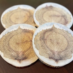 Custom Coaster Engraved Aspen design, Rustic Aspen decor gift Aspen Coaster set of 4 Personalized Gift Rustic aspen gift, Aspen leaf coaster