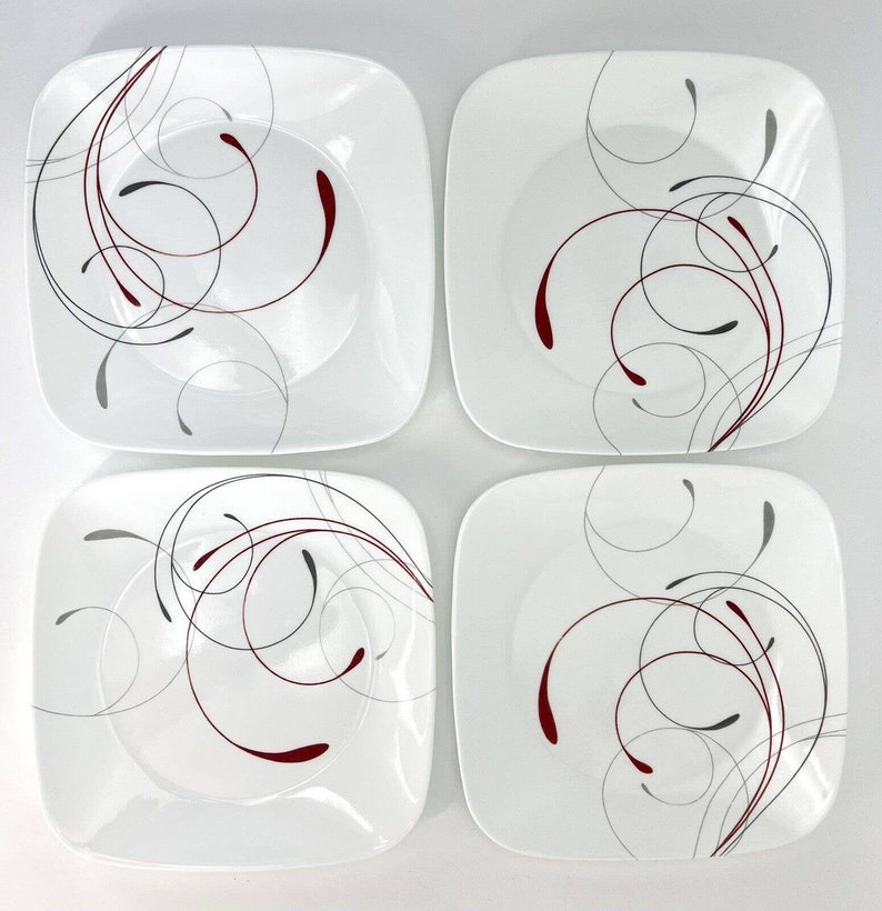 CORELLE Splendor Vitrelle Square Dinner & Salad Plates White Etsy