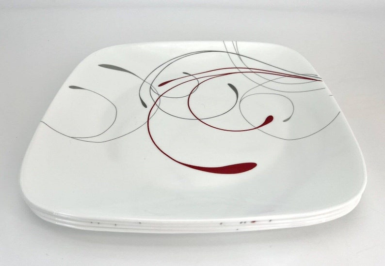 CORELLE Splendor Vitrelle Square Dinner & Salad Plates White Etsy