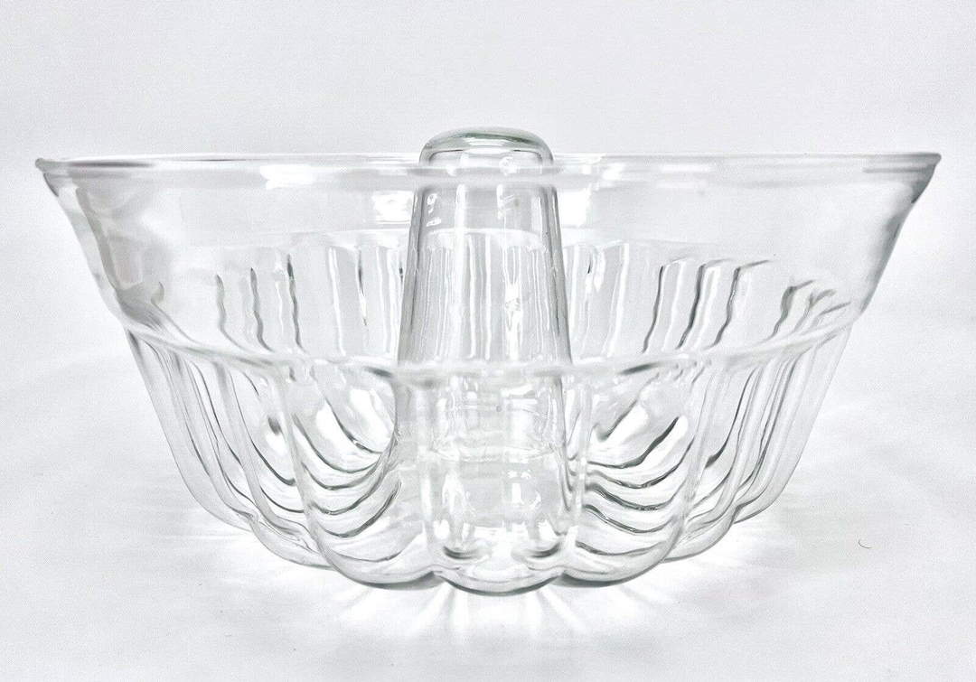 Simax Large Clear Glass Fluted Bundt Cake Pan Mold Pan Etsy