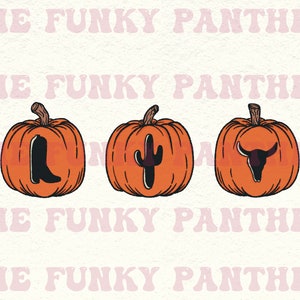 Western Pumpkin png, western Halloween png, howdy pumpkin, cowgirl Halloween, carved pumpkin, cowboy pumpkin, western sublimation download