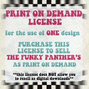 Print-On-Demand-Lizenz - EIN DESIGN - Kauf, um die Designs des Funky Panthers mit Print-on-Demand zu verkaufen
