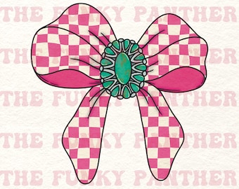 Pink bow png, western bow png, turquoise bow, turquoise stone png, punchy turquoise cowgirl, croquette cowgirl, sublimation download