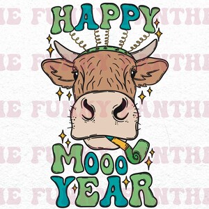 2024 png, nye png, western new year png, western 2024 png, new year 2024, happy moo year, cow new year, country nye, sublimation download