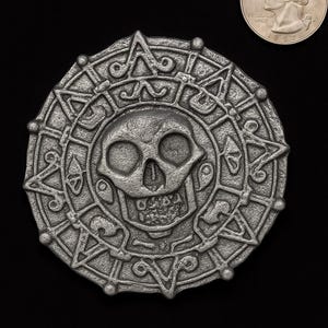 Pirates Of The Caribbean Aztec Medallion Coin CAST IN ALUMINUM